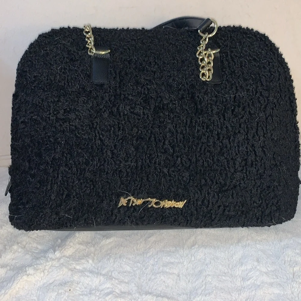 Betsey Johnson black sherpa